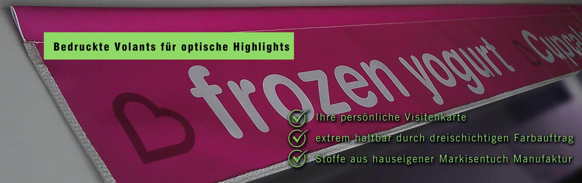 Werbung auf Markisen